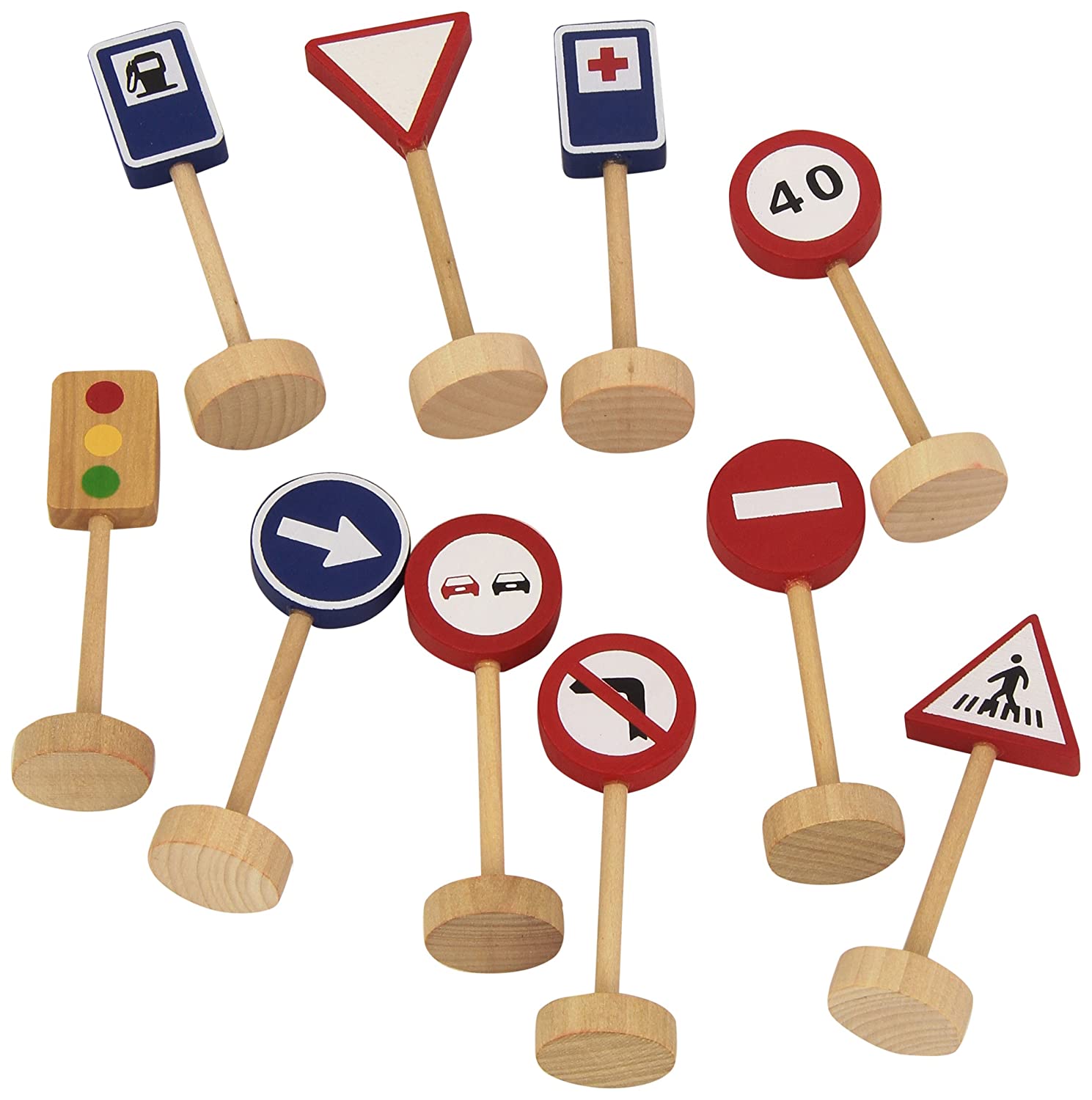 Goula D50211 Wooden Traffic Sign (Bag of 16) by