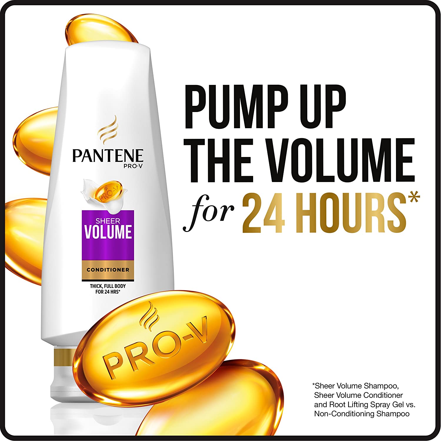 Pantene Volumizing Shampoo and Sulfate Free Conditioner for Fine Hair, Sheer Volume, 25.4 Fl Oz (Pac