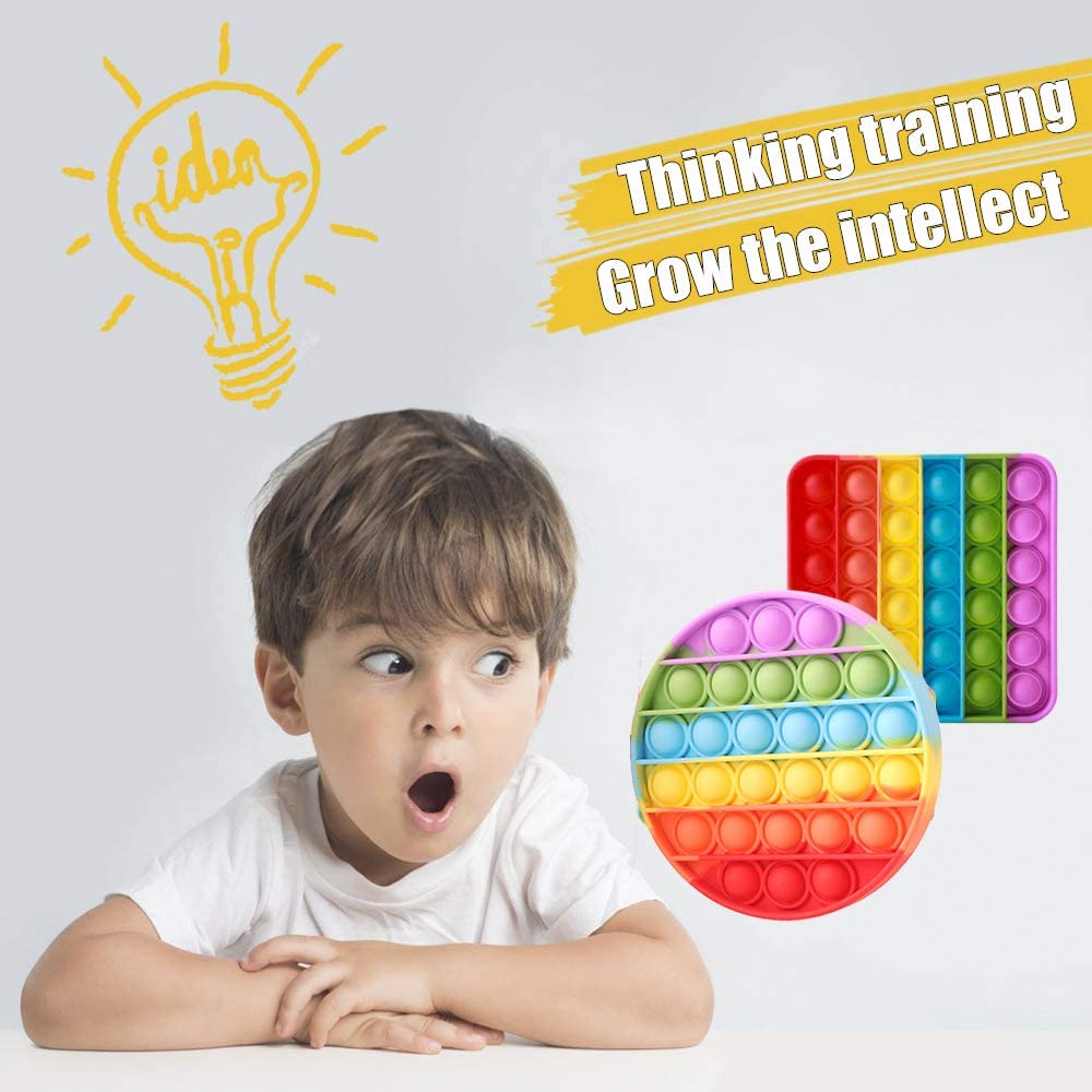 DITTOPSS Popper Fidget Toy, Rainbow Poppet Its Push Pop Bubble Fidget