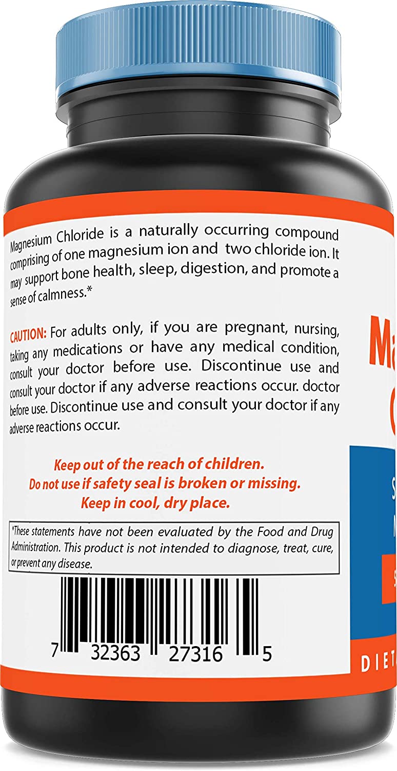 Nova Nutritions Magnesium Chloride 520mg - Supports Healthy Nervous System - 120 Tablets