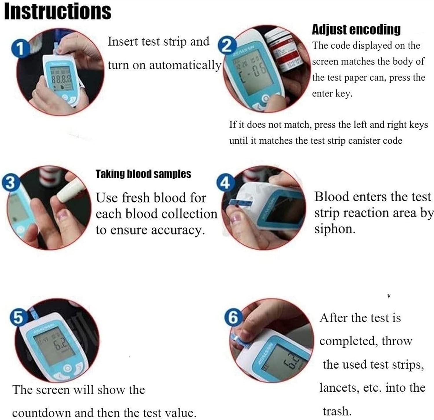 WZRY Monitoring Instrument, 3in1 Cholesterol uric Acid Blood Glucose Monitor Ventilation Detector wi