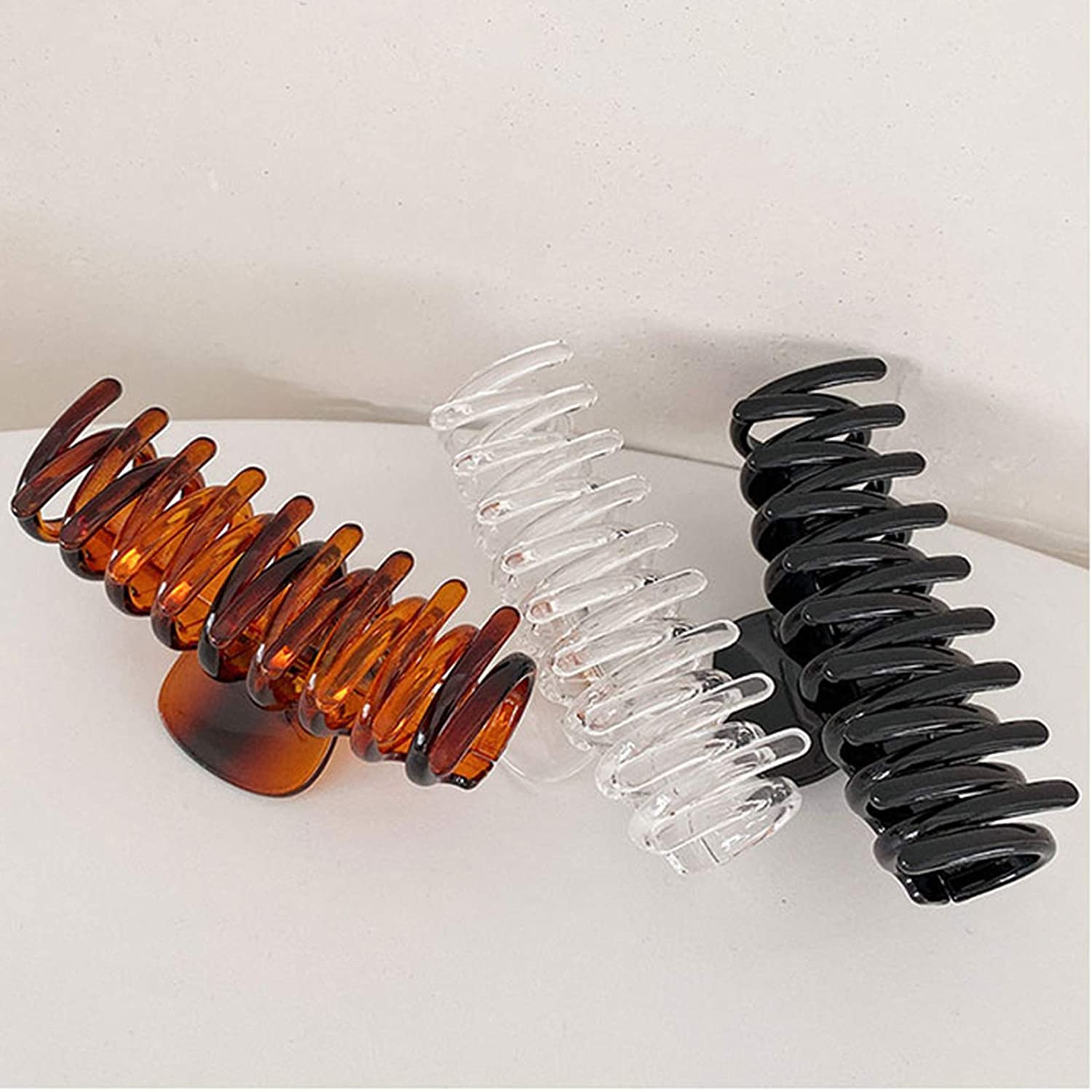Whaline 9Pcs Large Hair Claw Clips 4.3Inch Hair Catch Clip Nonslip Jaw Clamp Clips Strong Hold Butte