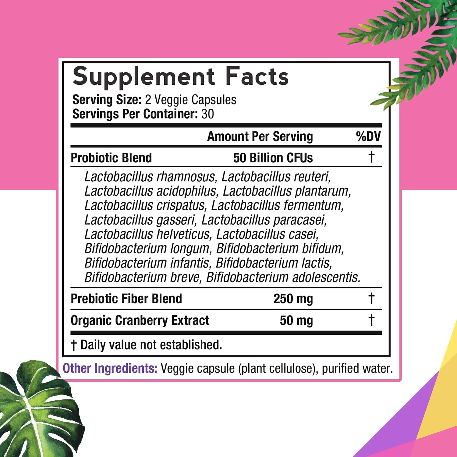 Doctor's Recipes Women’s Probiotic, 60 Caps 50 Billion CFU 16 Strains, with Organic Prebiotics Cra
