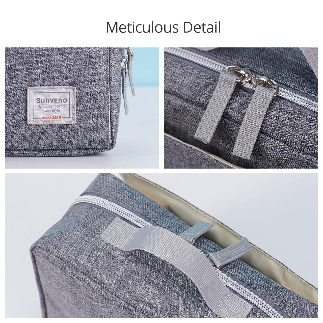 SUNVENO Nappy Changing Bag Waterproof - Diaper Changing Bag (Handbag & Messenger Bag 2 Mode), Stain