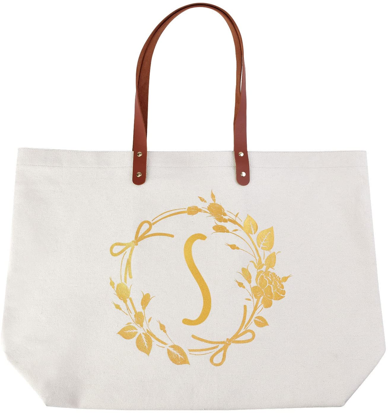 ElegantPark Wedding Gifts for Bride Monogrammed Personalized Bags and Totes Canvas Travel Makeup Bag