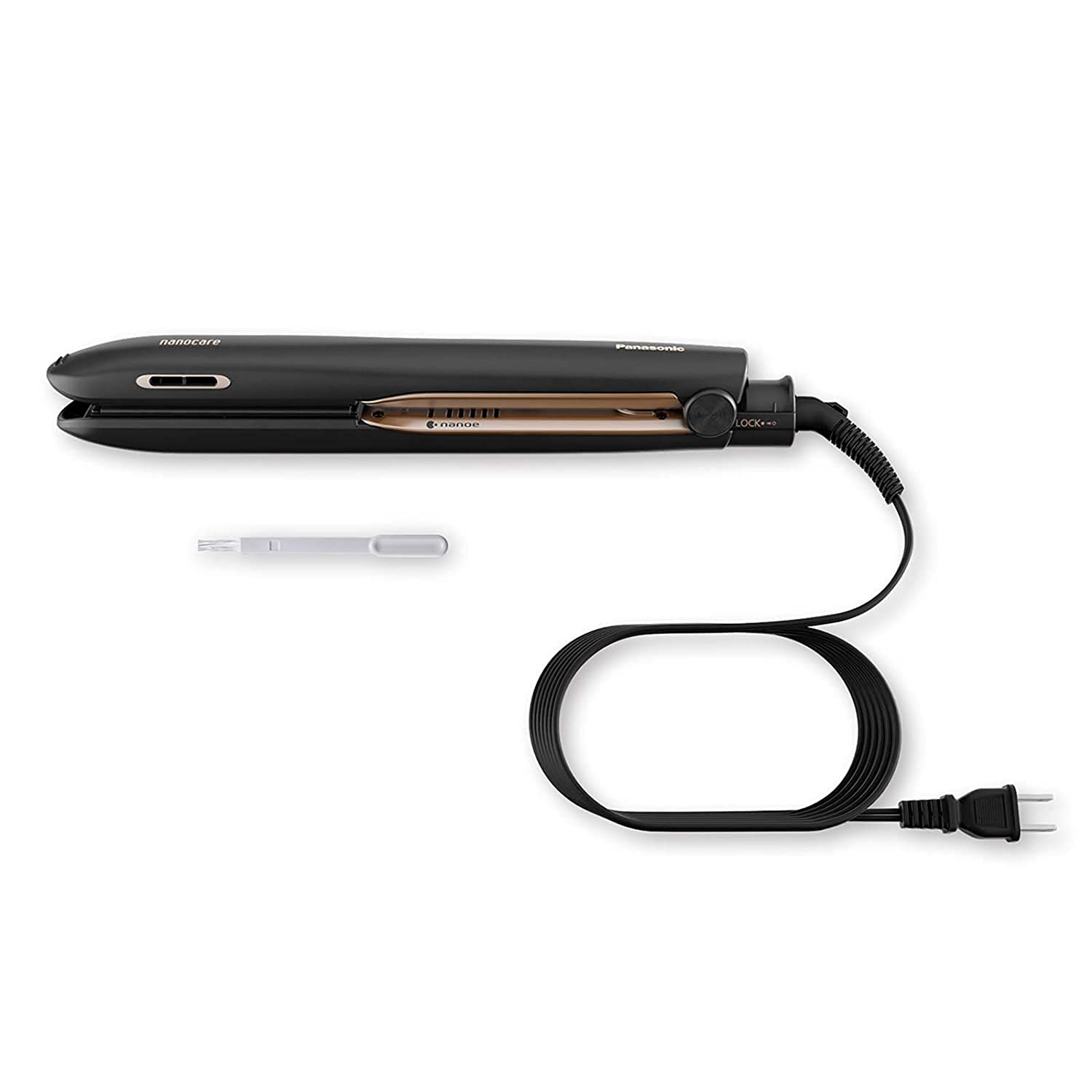 Panasonic nanoe 1” Flat Iron for Healthy, Shiny Hair, Hair Styling Iron with Ceramic Plates and In