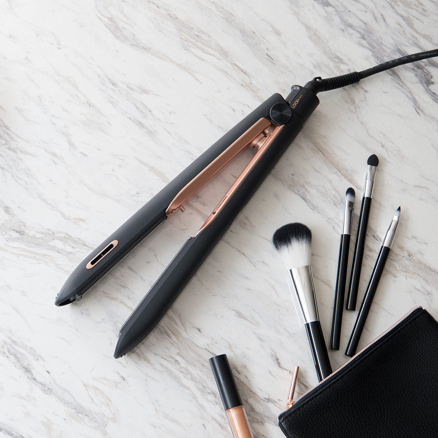 Panasonic nanoe 1” Flat Iron for Healthy, Shiny Hair, Hair Styling Iron with Ceramic Plates and In