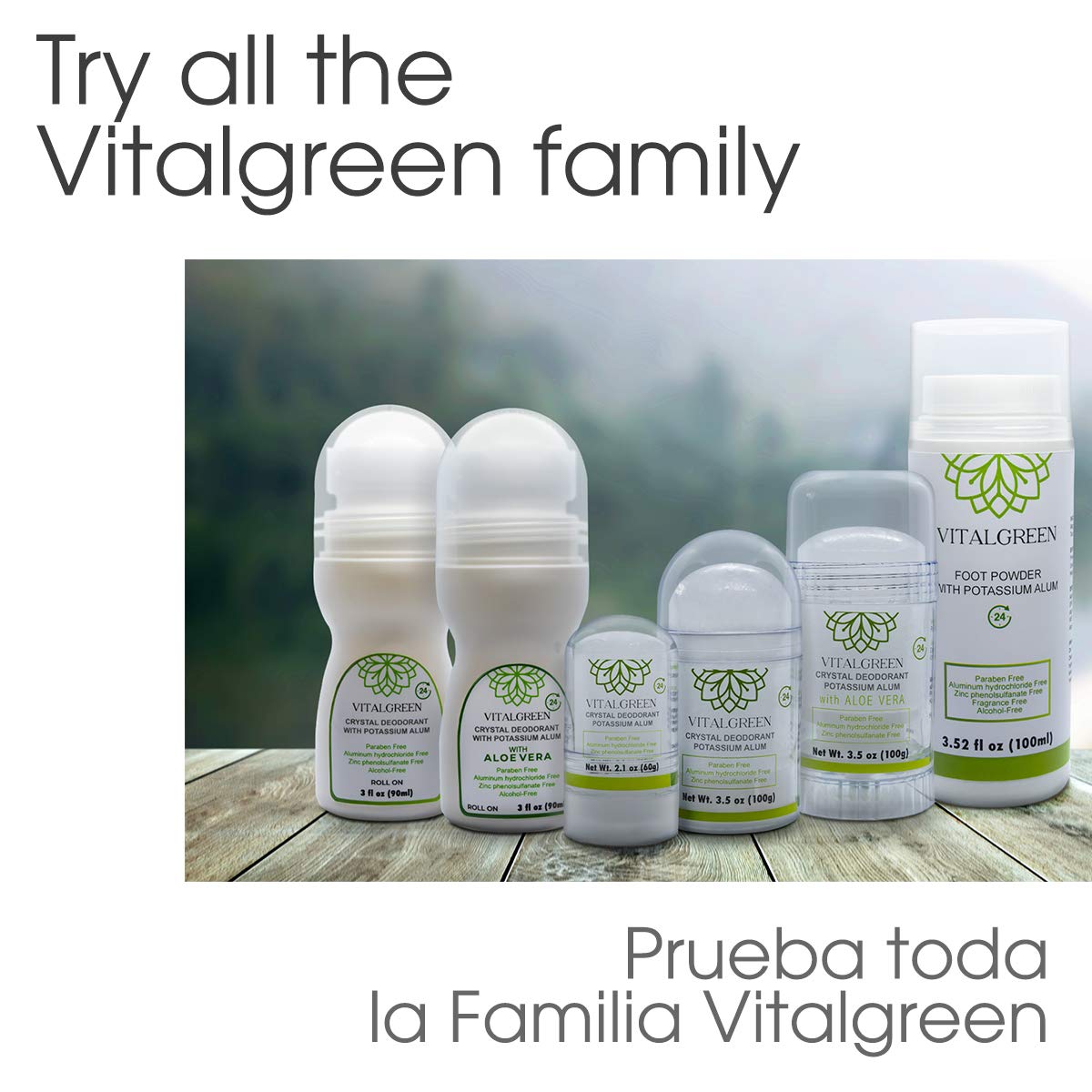 Vital Green Crystal Potassium Alum Deodorant Unscented Mineral