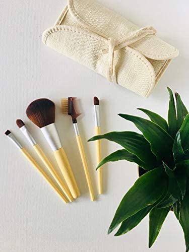 Honeybee Gardens Eco Friendly Professional Cosmetic Brush Set | Cruelty Free | Sustainable Bamboo Ha
