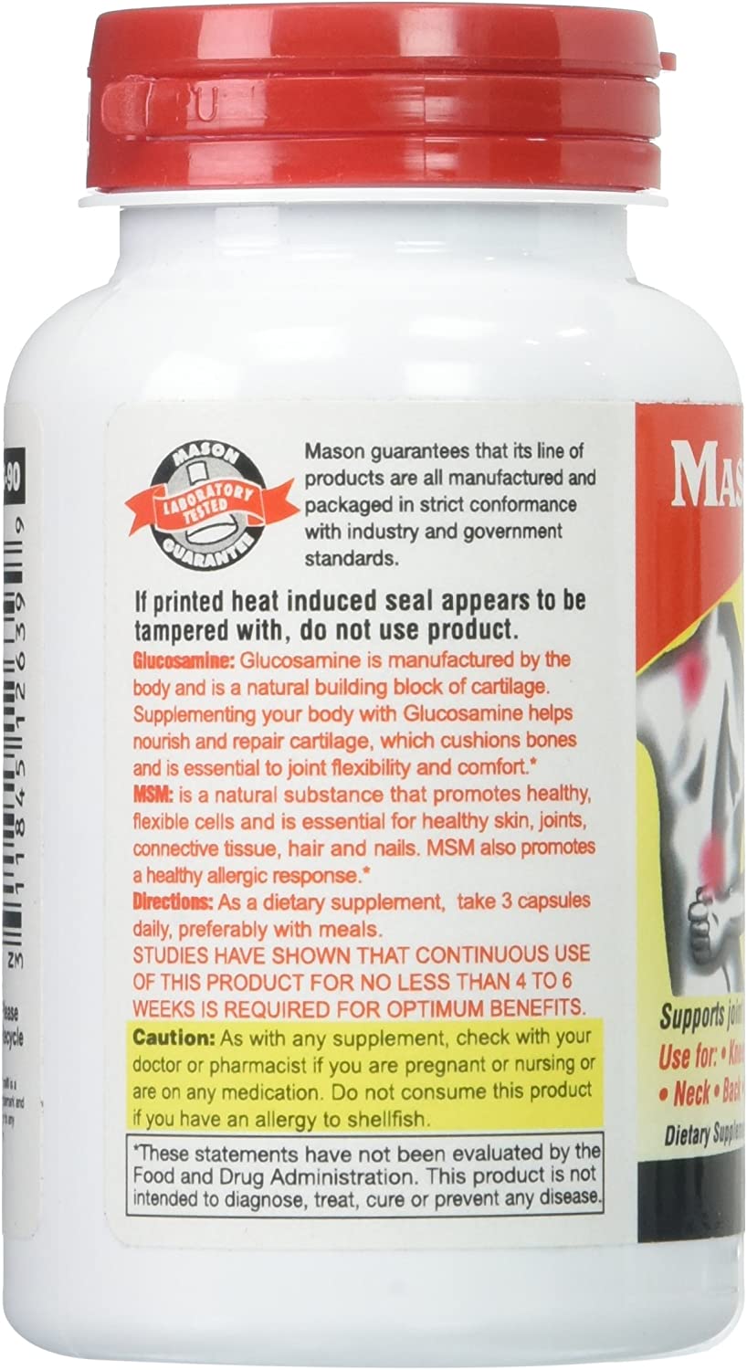 Mason Natural Glucosamine Complex Plus MSM with Vitamin C - Supports Joint Health, Improved Flexibil