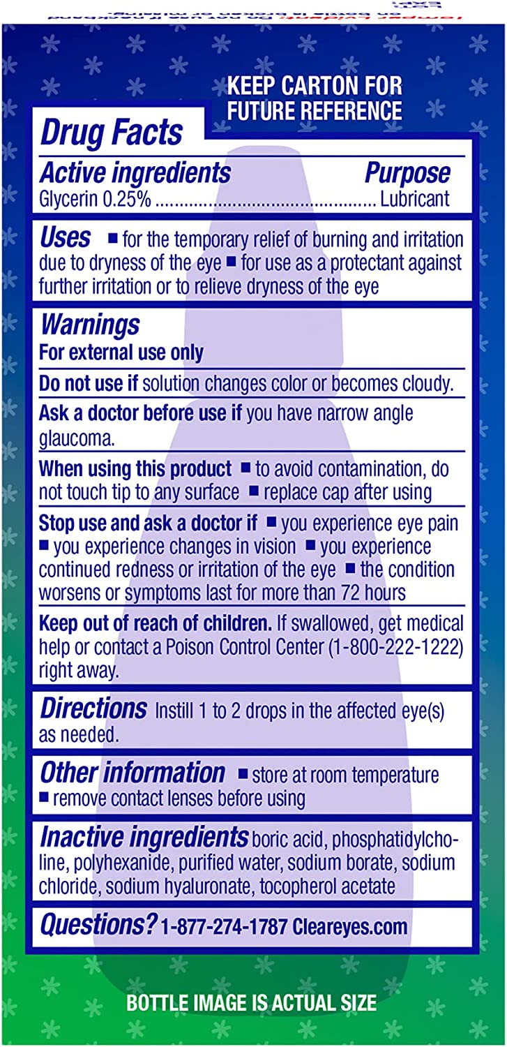 Clear Eyes Dry & Itchy Eye Relief Eye Drops, 0.5 Fl Oz