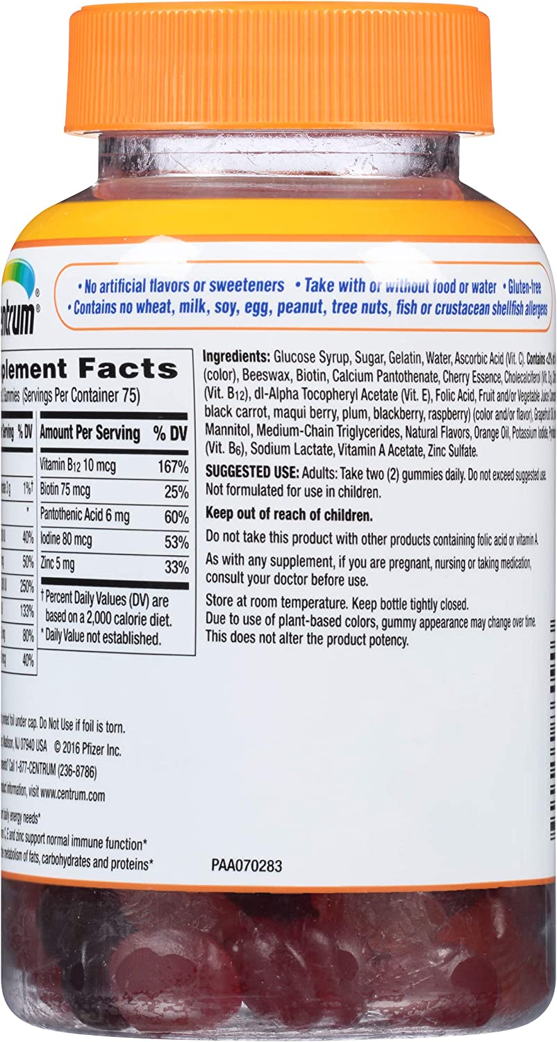 Centrum MultiGummies Multivitamin / Multimineral Supplement Gummies