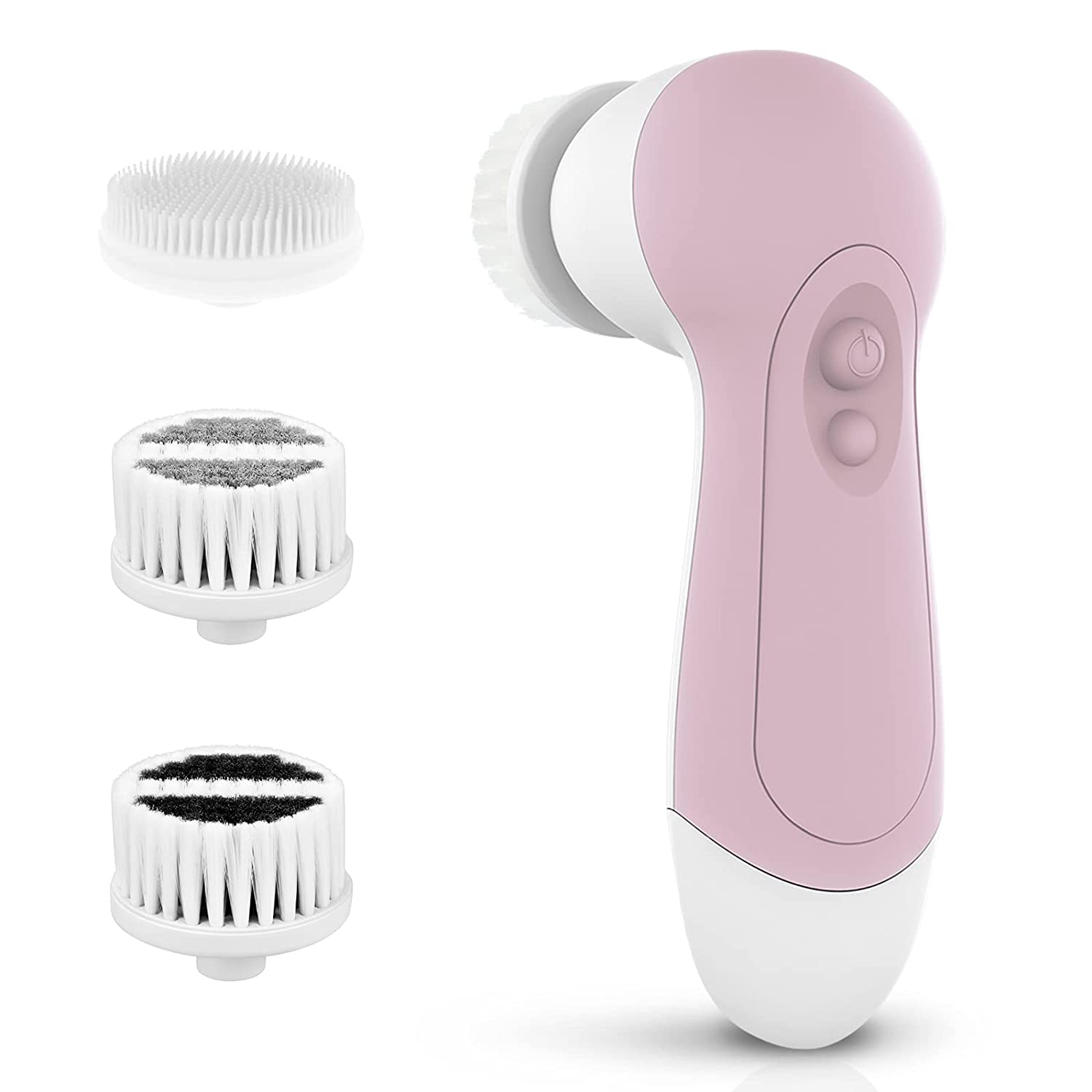 Waterproof Facial Cleansing Spin Brush Set with 3 Exfoliating Brush Heads - Complete Face Spa System