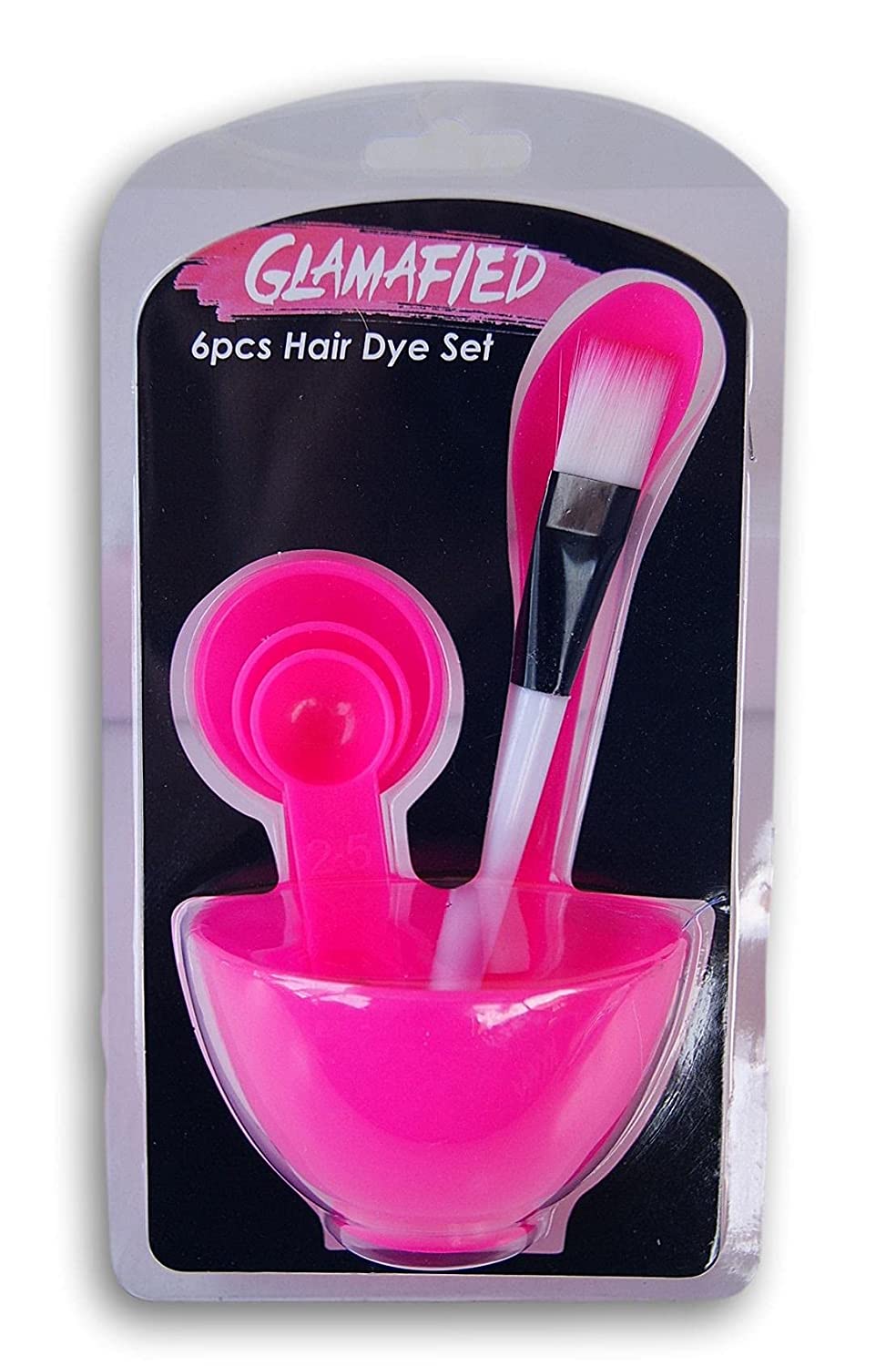 4 Seasons Glamafied 6 Pc Hair Dye Coloring Set - Measuring Spoons, Brush, Bowl, and Mixer