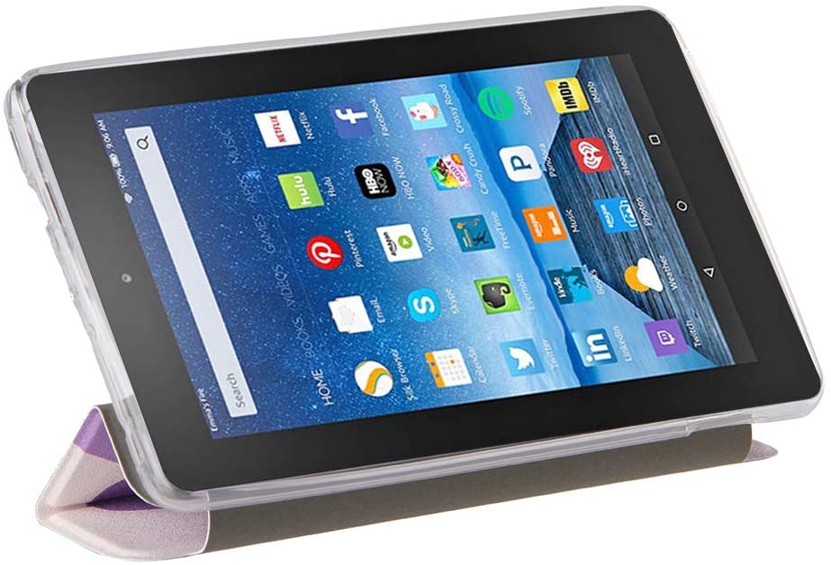 Herzzer Three Fold Leather Case for Amazon Fire HD 8 2016/2017/2018,Slim Multi-Angle View Folio Stan