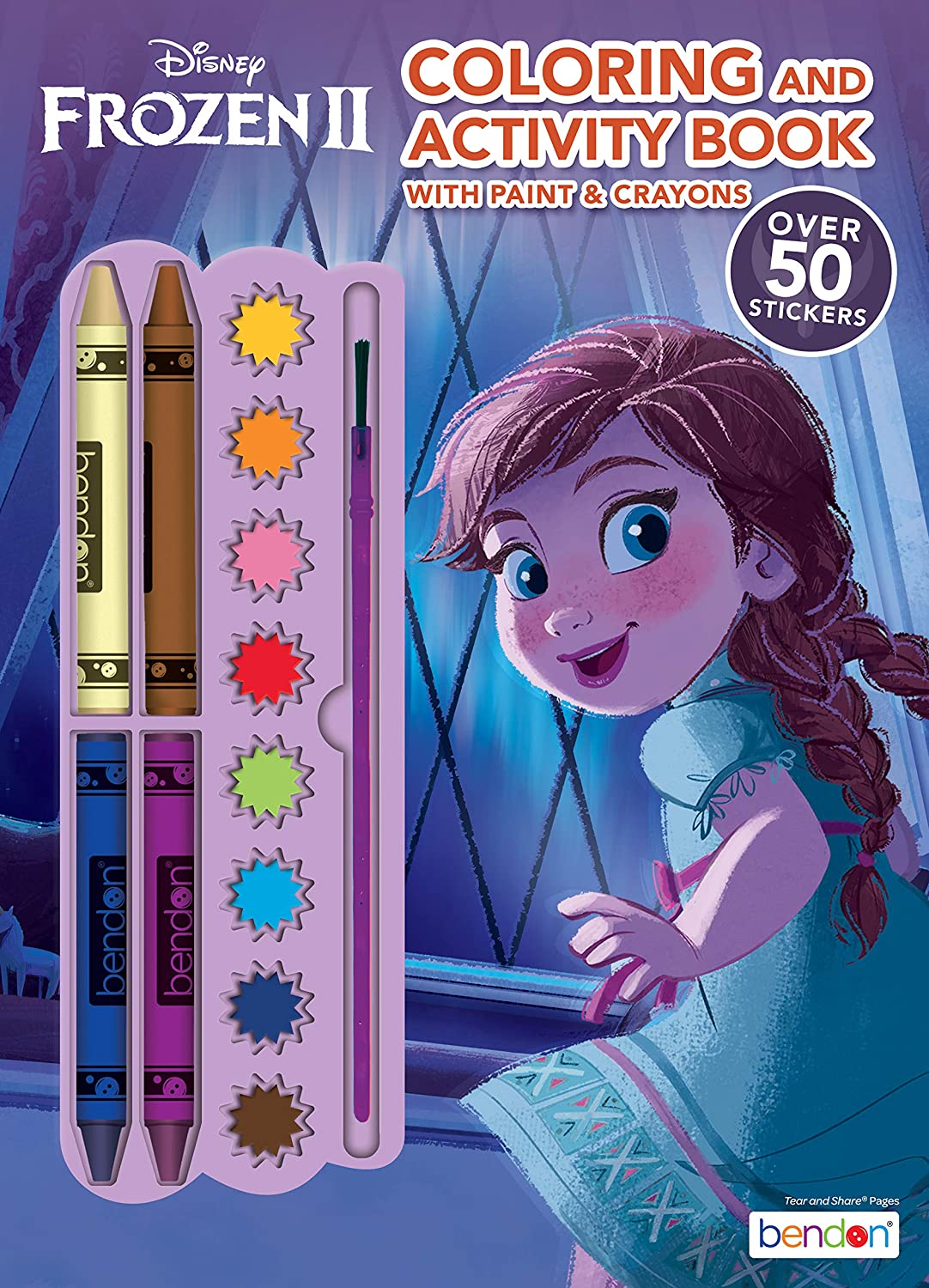 Disney Frozen 2 Anna 128-Page Color and Paint Activity Book with 8 Paints, 4 Crayons and Stickers 45