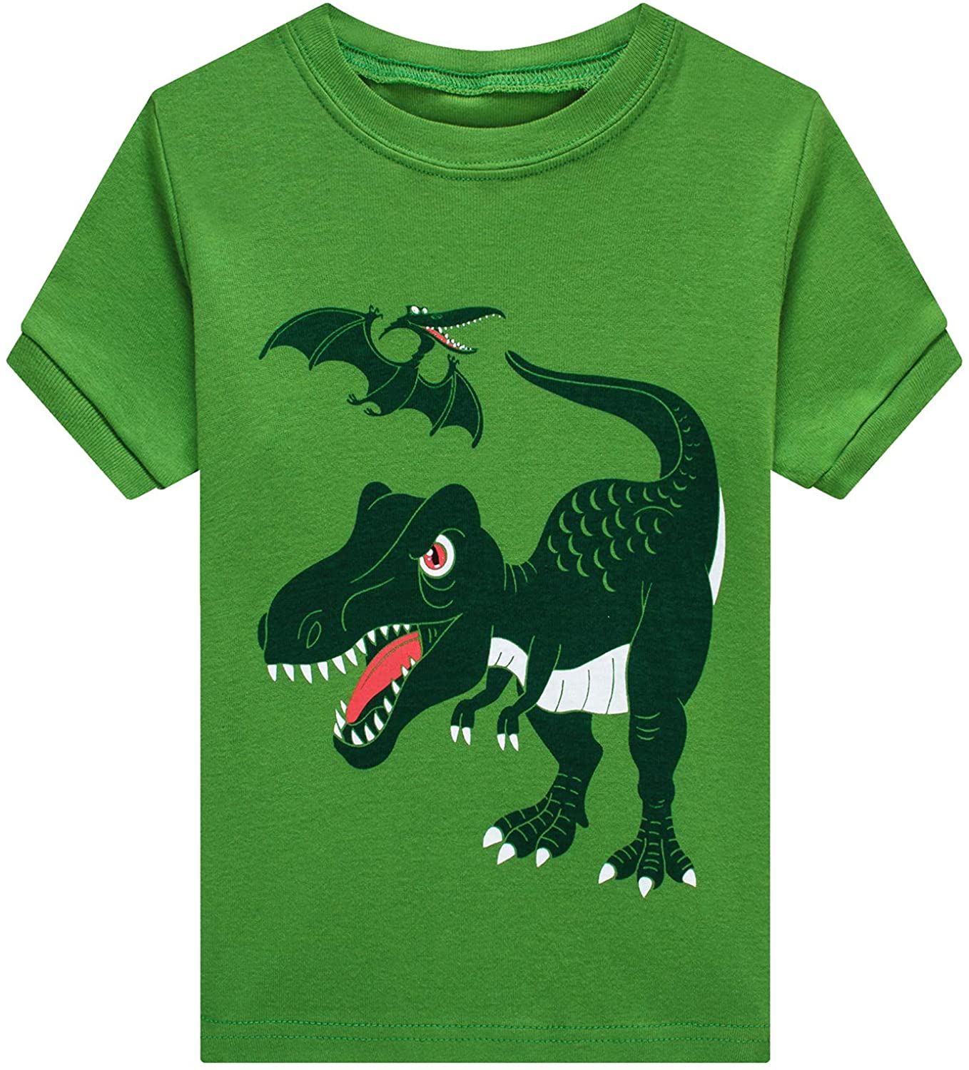 Little Boys Short Set Pajamas for Boys 100% Cotton Toddler Train Dinosaur Sleepwear Summer Clothes S
