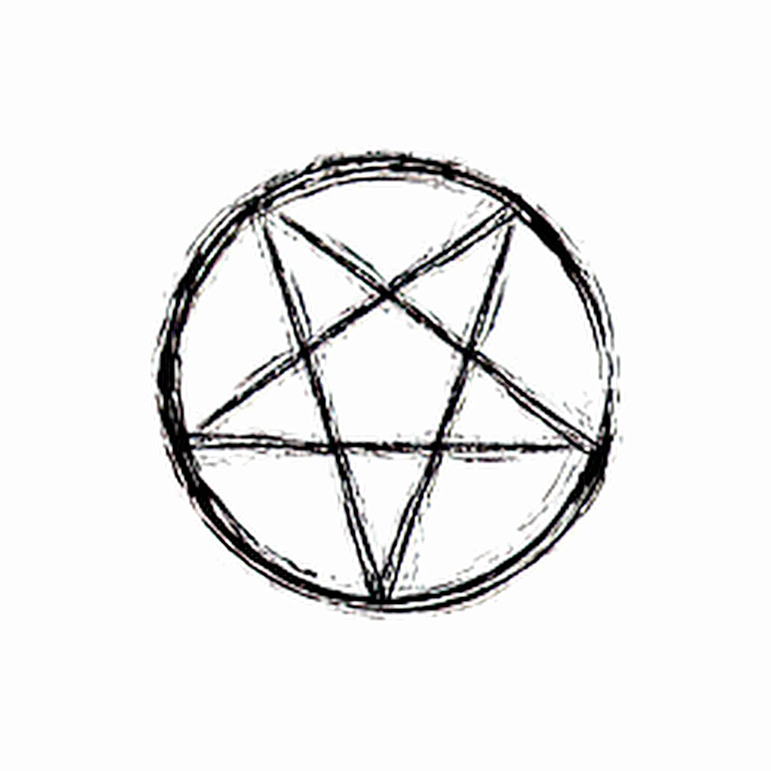 6 Sheets Temporary Tattoos Occult Symbol Reversed Pentagram over White Background Pentacle Illust Te