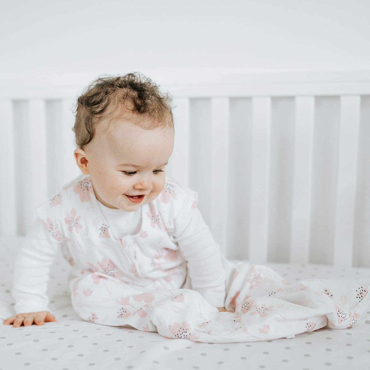 HALO Sleepsack Cotton Wearable Blanket, TOG 0.5, Wildflower Blush, Small