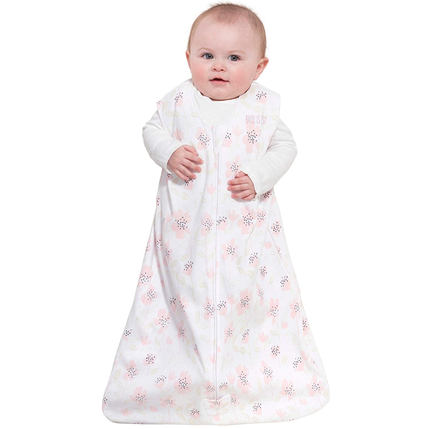 HALO Sleepsack Cotton Wearable Blanket, TOG 0.5, Wildflower Blush, Small