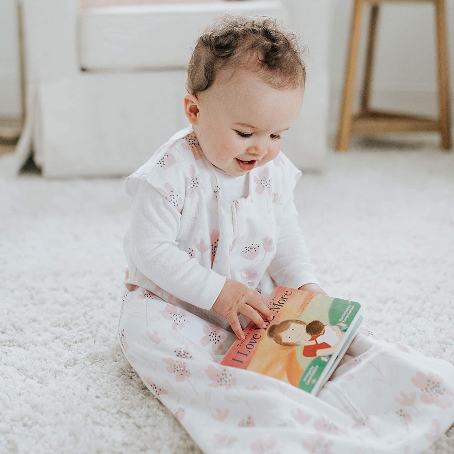 HALO Sleepsack Cotton Wearable Blanket, TOG 0.5, Wildflower Blush, Small