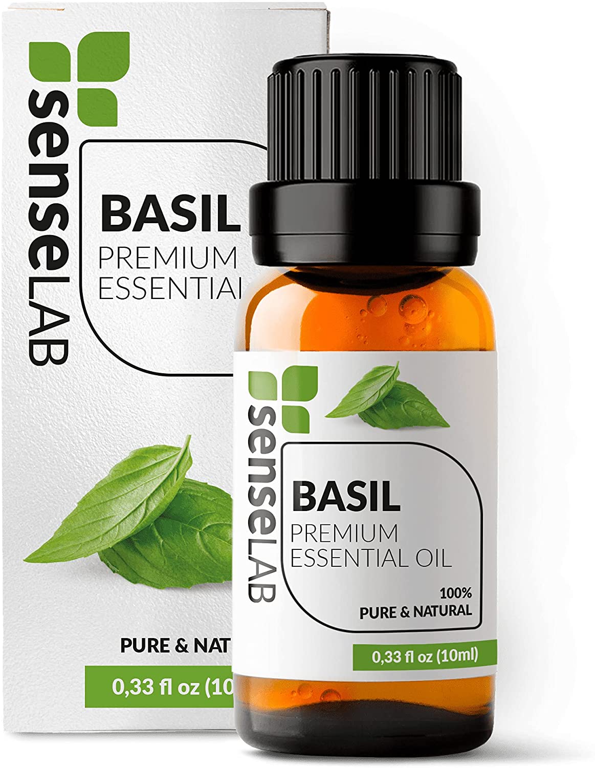 SenseLAB Basil Essential Oil - 100 % Pure Extract Basil Oil Therapeutic Grade - Focus and Relaxation
