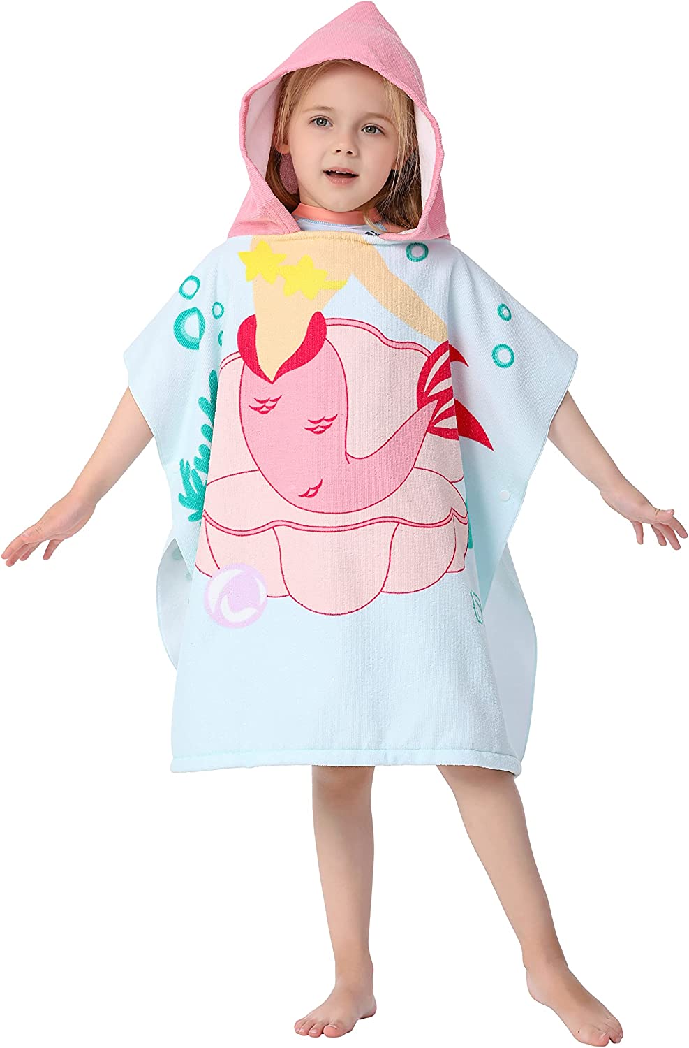 Athaelay Super Soft Microfiber Hooded Towel for 12M-6T Toddlers Kids Girls Bath / Pool / Beach / Swi