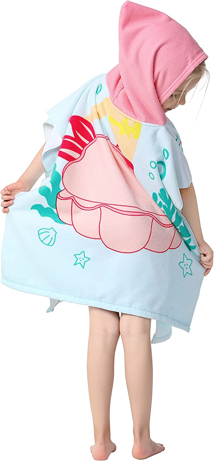 Athaelay Super Soft Microfiber Hooded Towel for 12M-6T Toddlers Kids Girls Bath / Pool / Beach / Swi