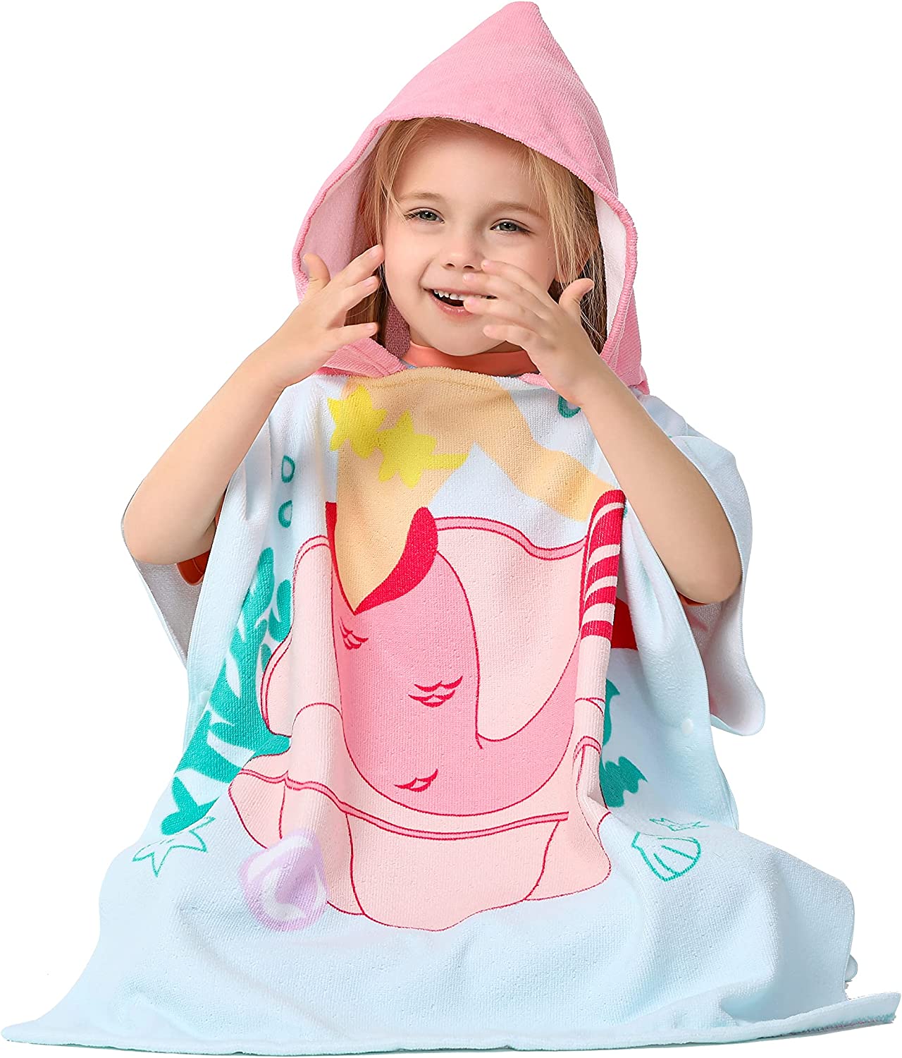 Athaelay Super Soft Microfiber Hooded Towel for 12M-6T Toddlers Kids Girls Bath / Pool / Beach / Swi