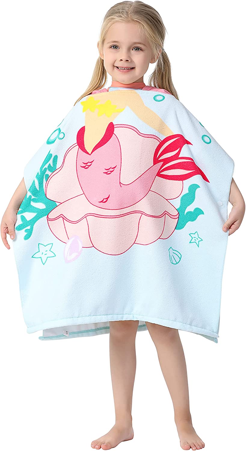 Athaelay Super Soft Microfiber Hooded Towel for 12M-6T Toddlers Kids Girls Bath / Pool / Beach / Swi