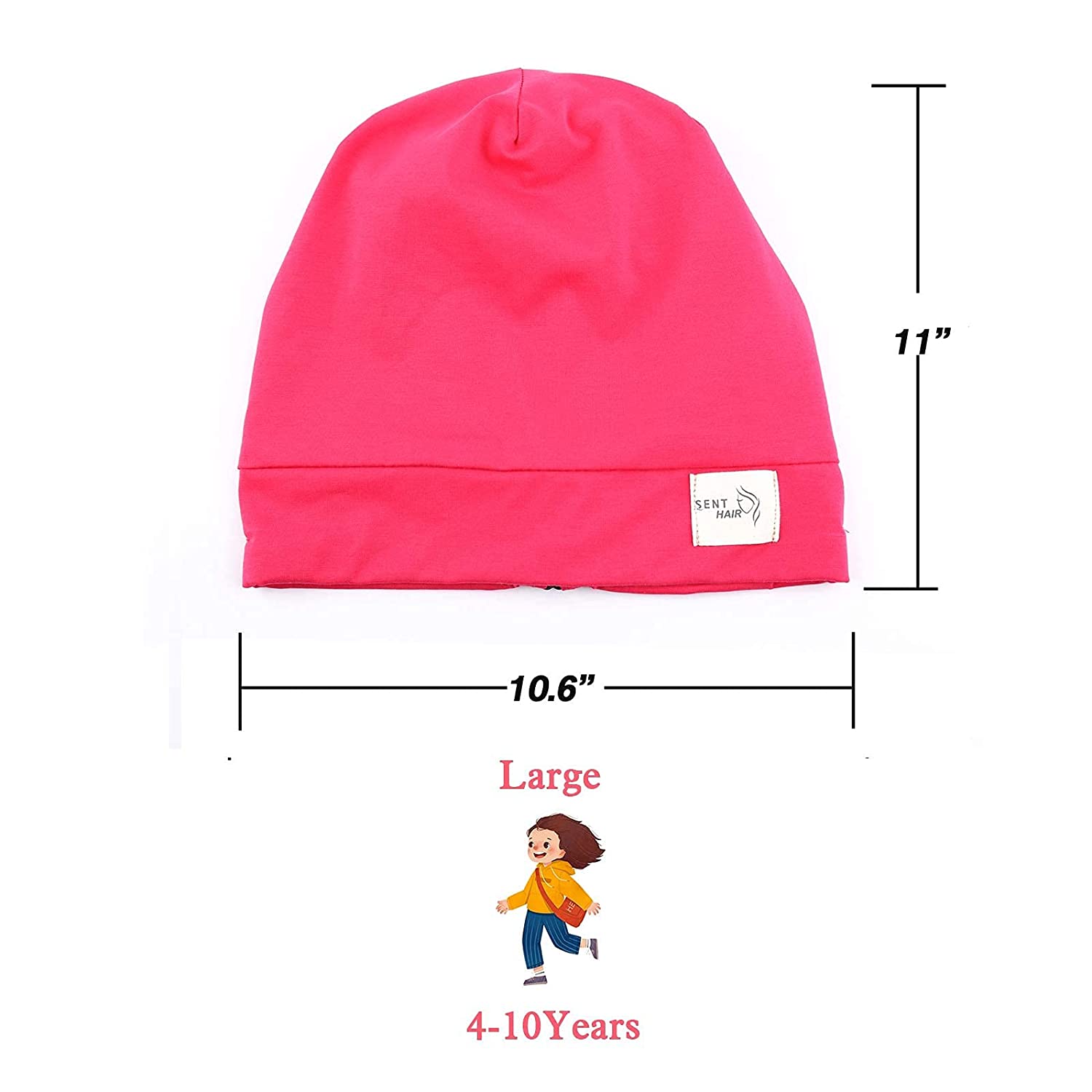 Sent Hair Kids Satin Lined Bonnet Silk Slouchy Beanie for Natural Hair Adjustable Sleep Bonnet Slap 