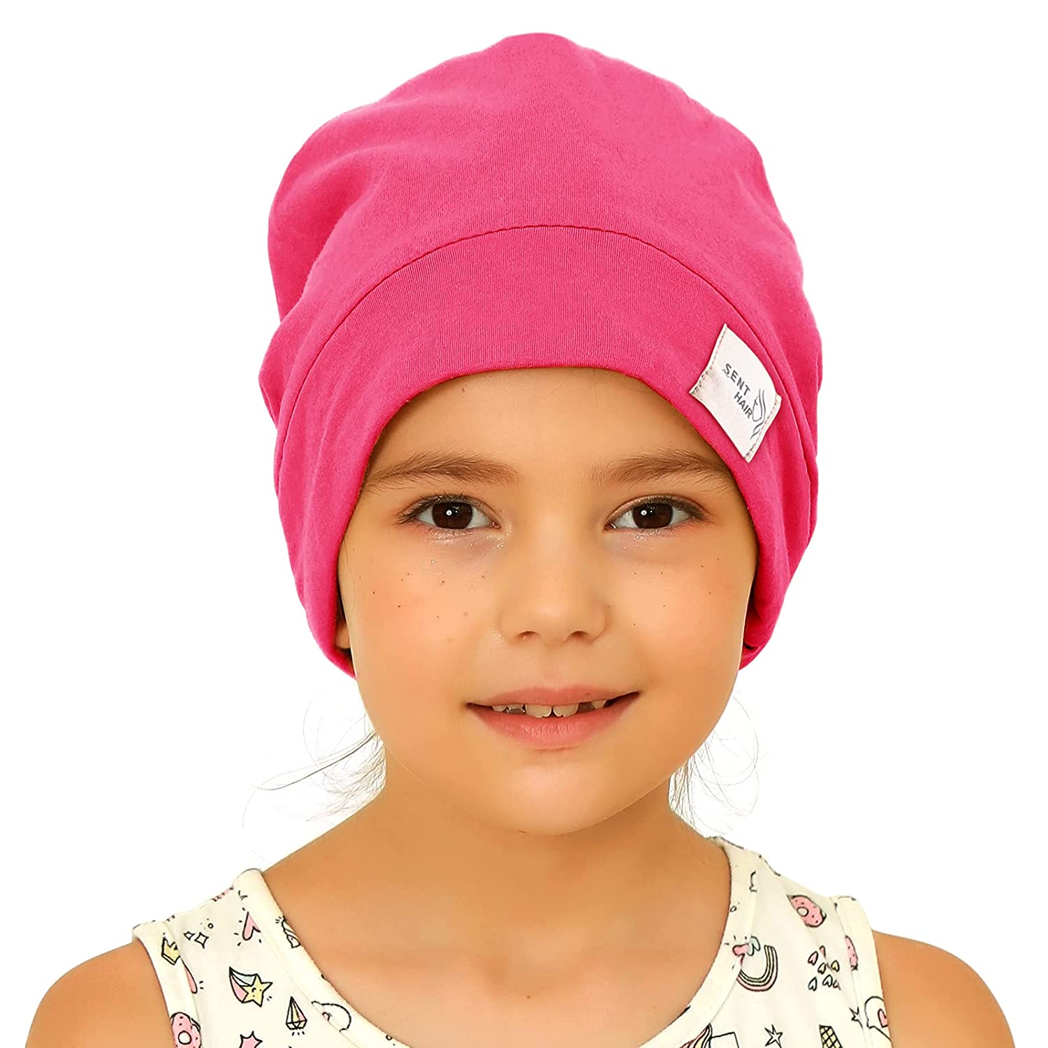 Sent Hair Kids Satin Lined Bonnet Silk Slouchy Beanie for Natural Hair Adjustable Sleep Bonnet Slap 