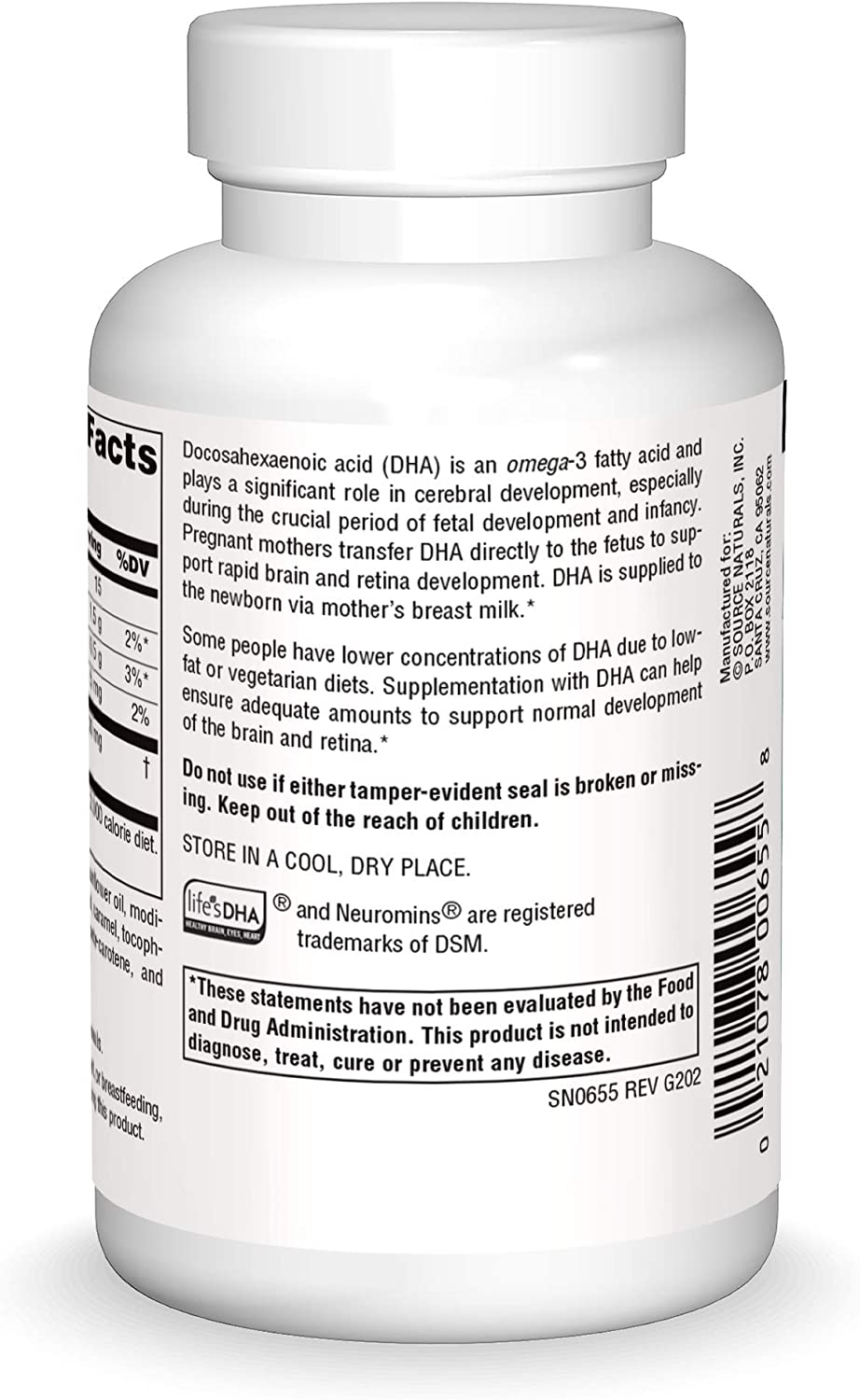 Source Naturals DHA, Neuromins 200 mg Non-Fish Omega-3 for the Brain - 120 Softgels