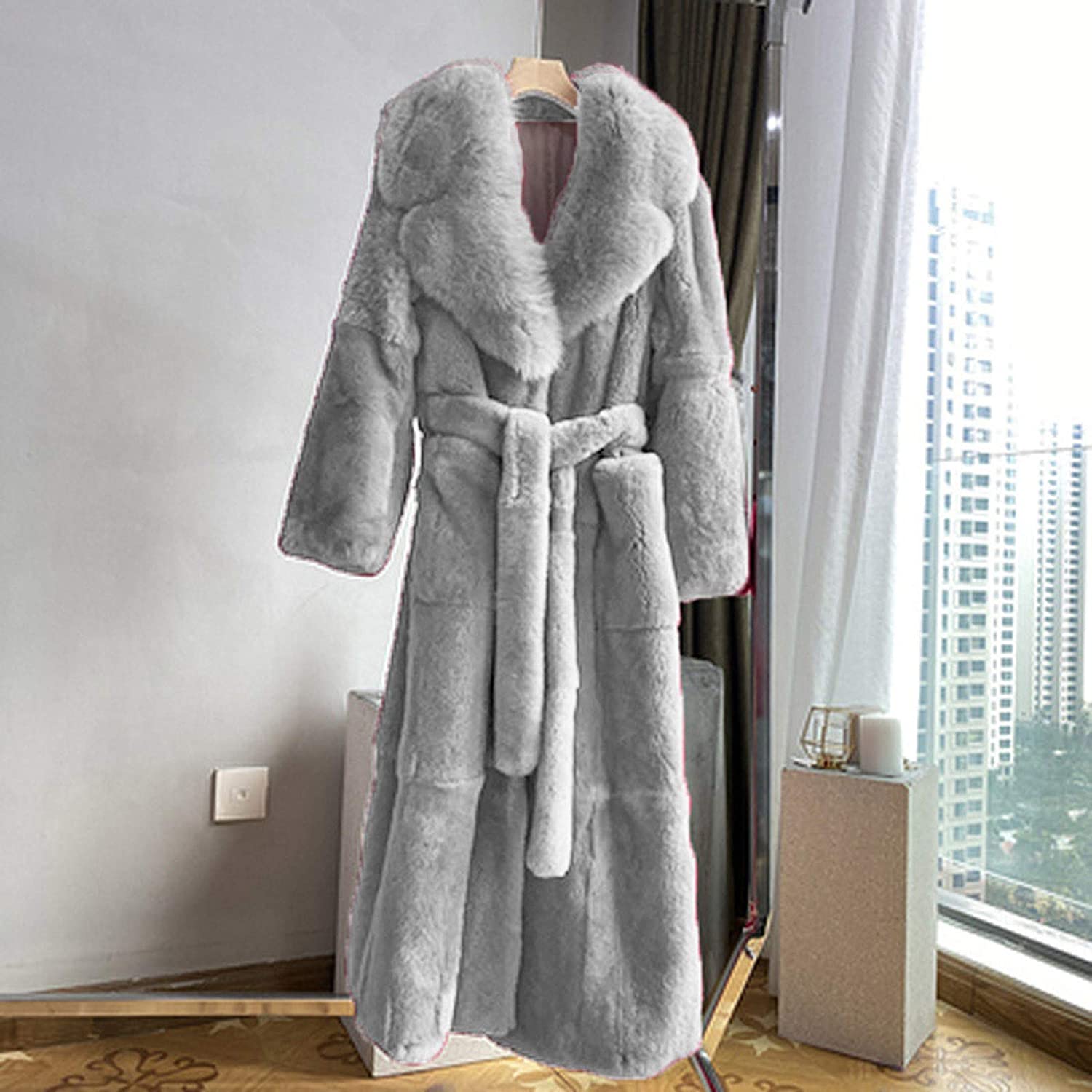 Dosoop Women Winter Warm Luxury Faux Furs Coat Outerwear Long Sleeve Faux Mink Faux Fur Plus Size Ho