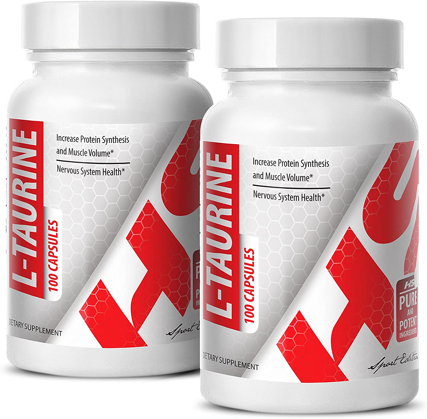 Muscle Enhancer for Men - L-Taurine 500MG - Taurine Made in USA - 2 Bottle (200 Capsules)