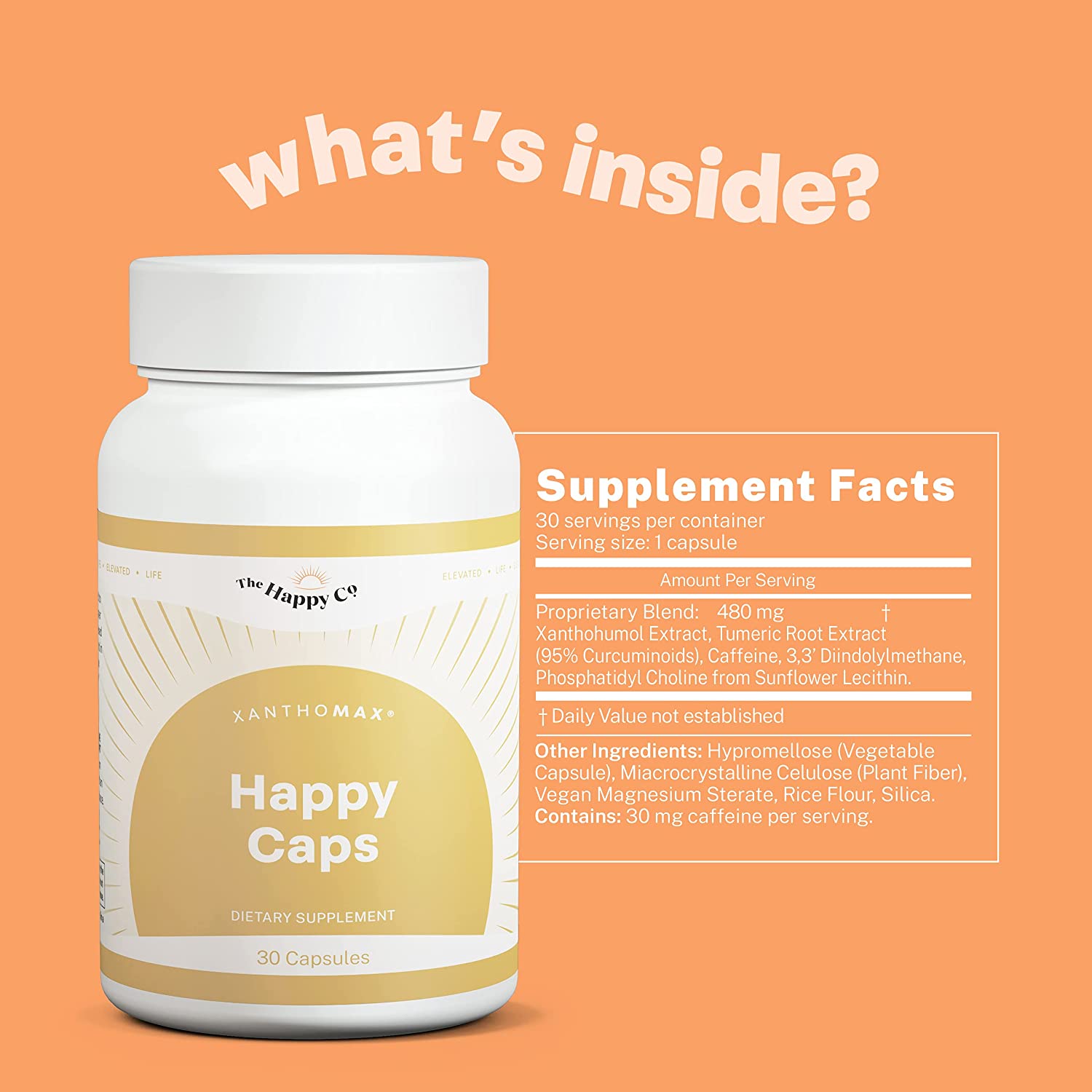 The Happy Co. XanthoMax Happy Caps - Xanthohumol Wellness Supplement to Boost Oxytocin - with Turmer