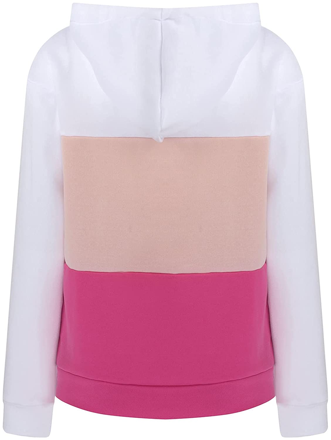 Tops for Women Work Casual Long Sleeve Hoodies Fashion Stitching Color Sweatshirts Drawstring Pullov