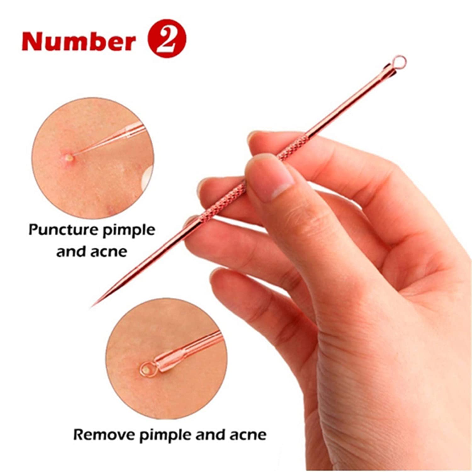 Sevenfly Professional Blackhead Needle Acne Picking Needles (4 Pieces) Acne Remover Acne Squeezing T