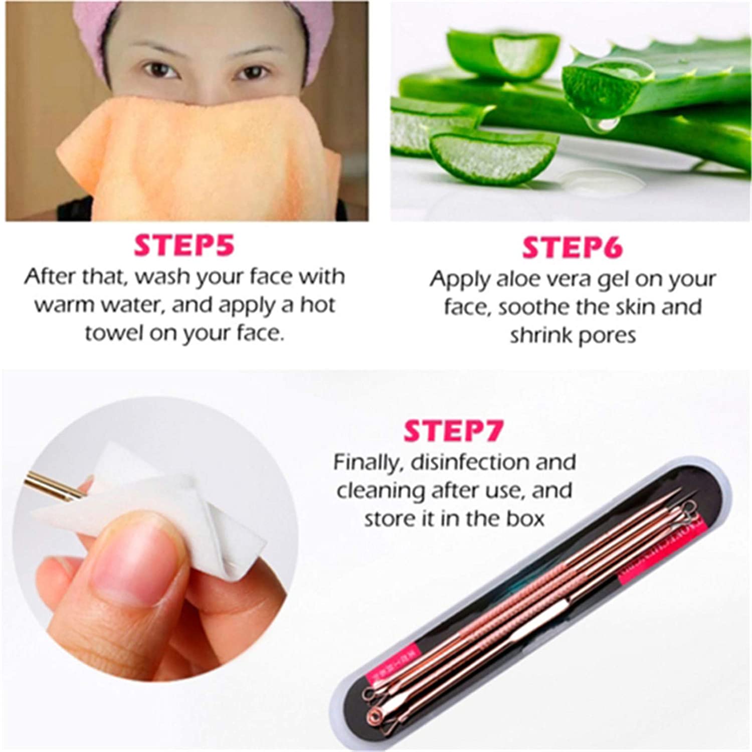 Sevenfly Professional Blackhead Needle Acne Picking Needles (4 Pieces) Acne Remover Acne Squeezing T