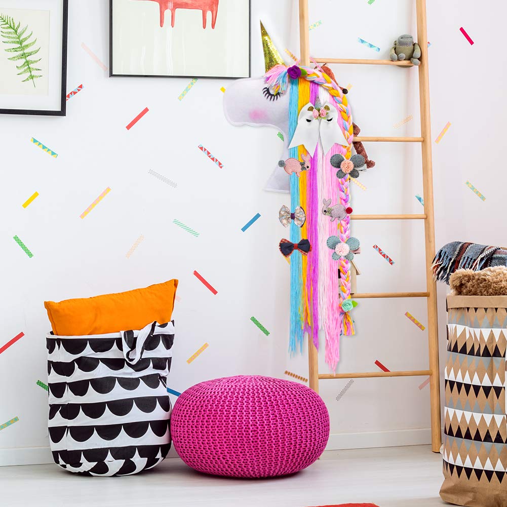 Unicorn Hair Clips Holder, Girl Women Fringe Hair Bows Headband Storage Organizer Unicorn Theme Part