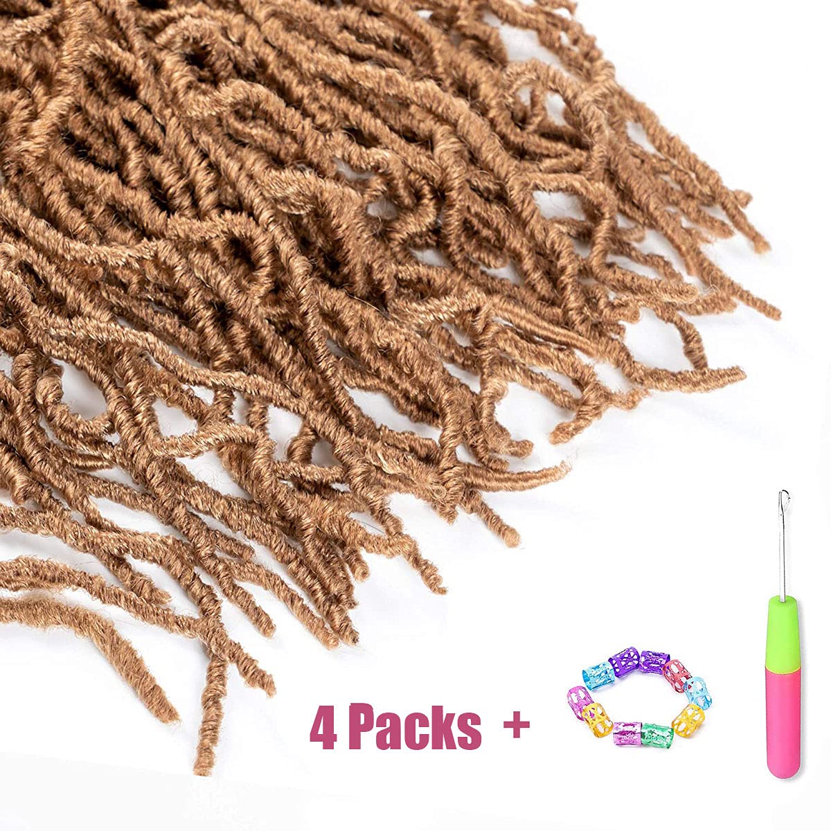36 Inch 4 Packs Soft Locs Crochet Hair Brown Color 27 Whole Strand No Extended Long New Faux Locs Pr