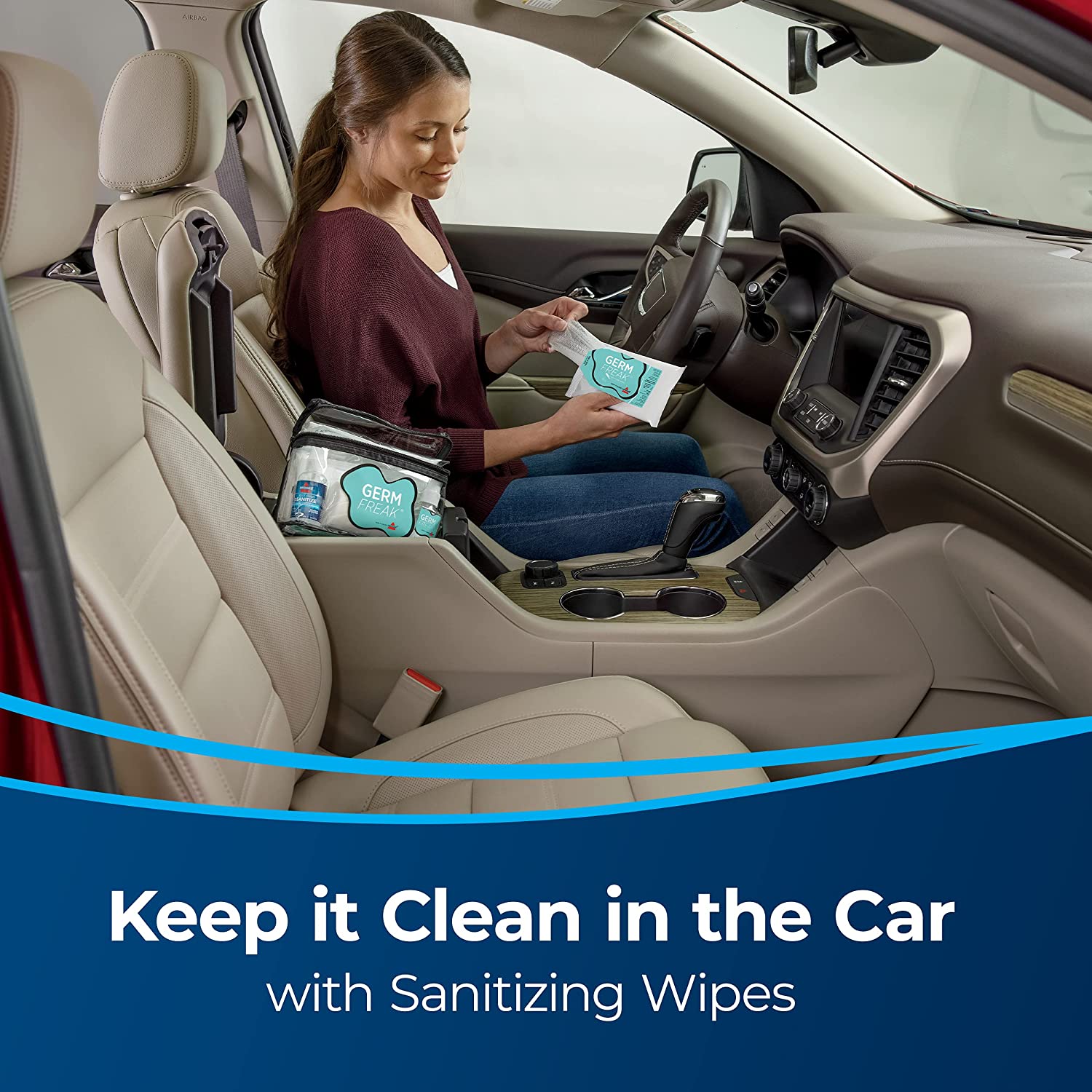 BISSELL Germ Freak Travel Kit with Spot Clean, Sanitize Spray, Wipes & Hand Gel, Protective Gloves &