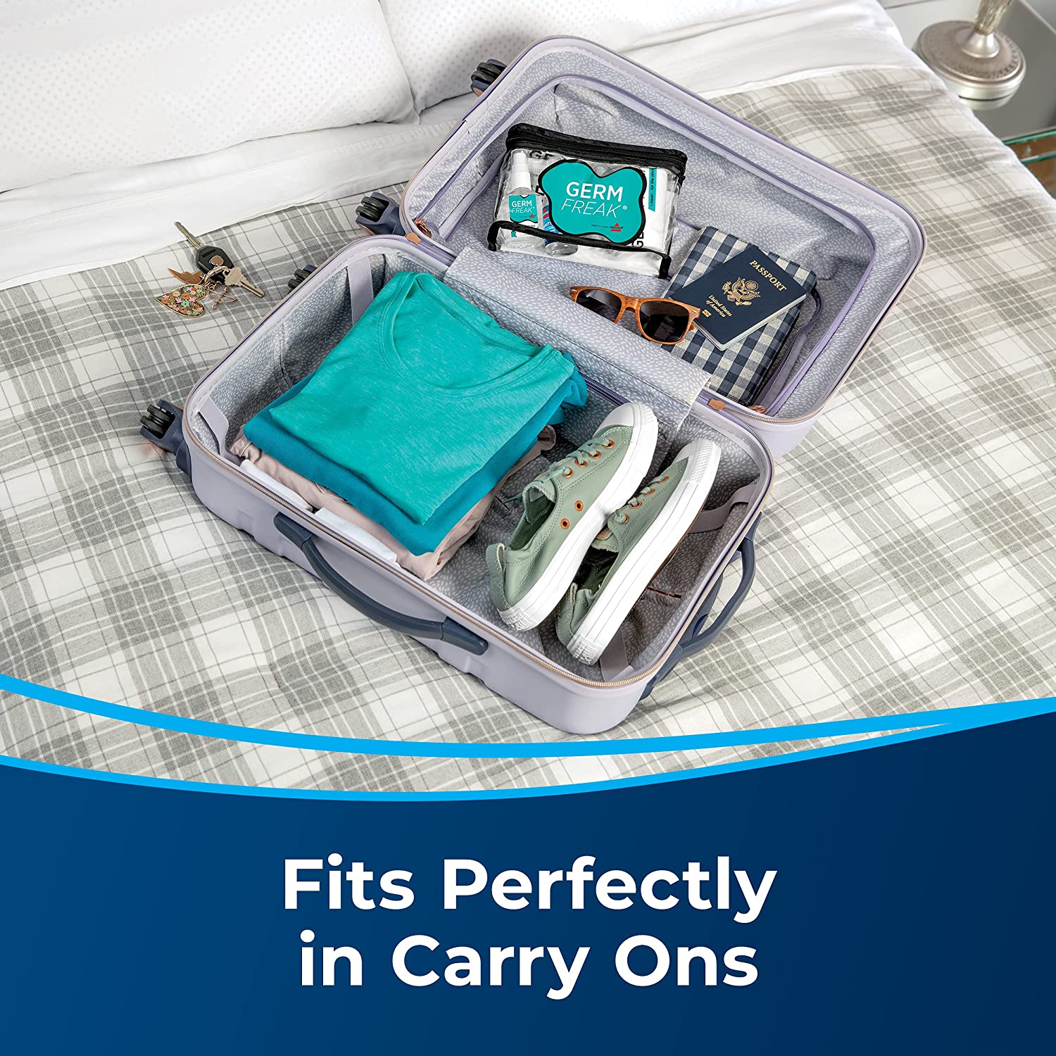 BISSELL Germ Freak Travel Kit with Spot Clean, Sanitize Spray, Wipes & Hand Gel, Protective Gloves &