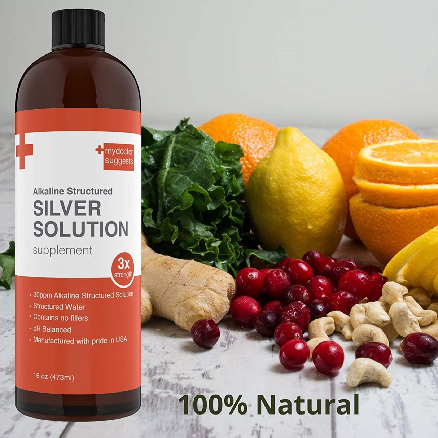 My Doctor Suggests Structured Colloidal Silver Liquid Solution 30ppm Mineral Alkaline 16 Oz- Immune