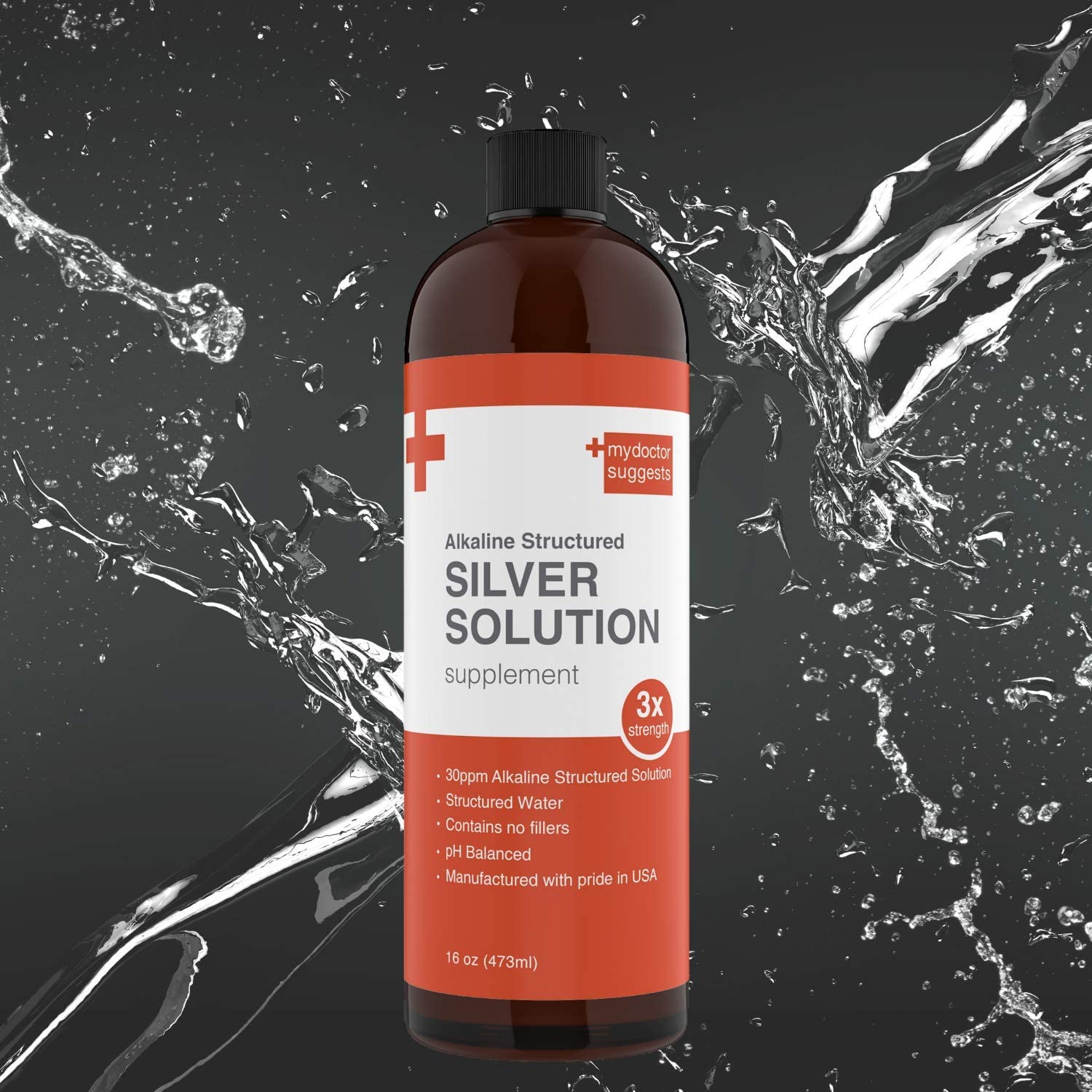 My Doctor Suggests Structured Colloidal Silver Liquid Solution 30ppm Mineral Alkaline 16 Oz- Immune