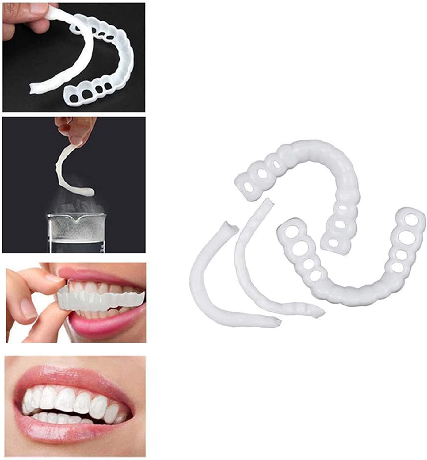 FCcassiel Snap on Veneers, Temporary Teeth for Men and Women,Cover The Imperfect Teeth,No Pain No Sh