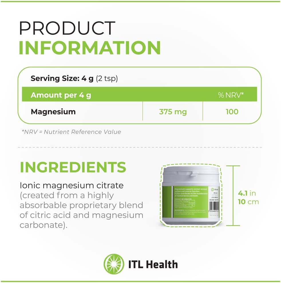 Mag365 Unflavored High Absorption Magnesium Powder Drink for Sleep Support, Stress Relief, Muscle Re