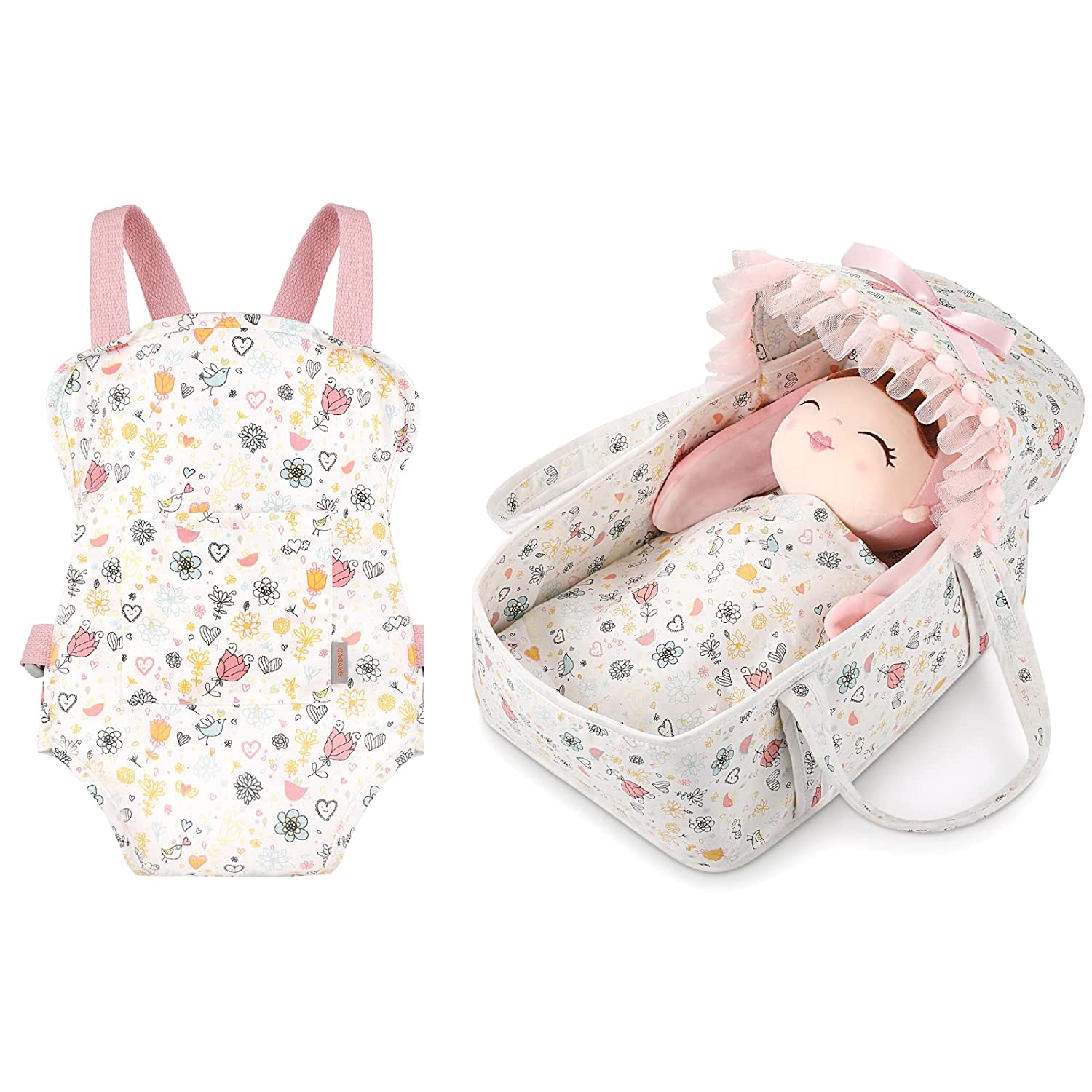 GAGAKU Baby Doll Carrier and Pack Rose Garden Pattern