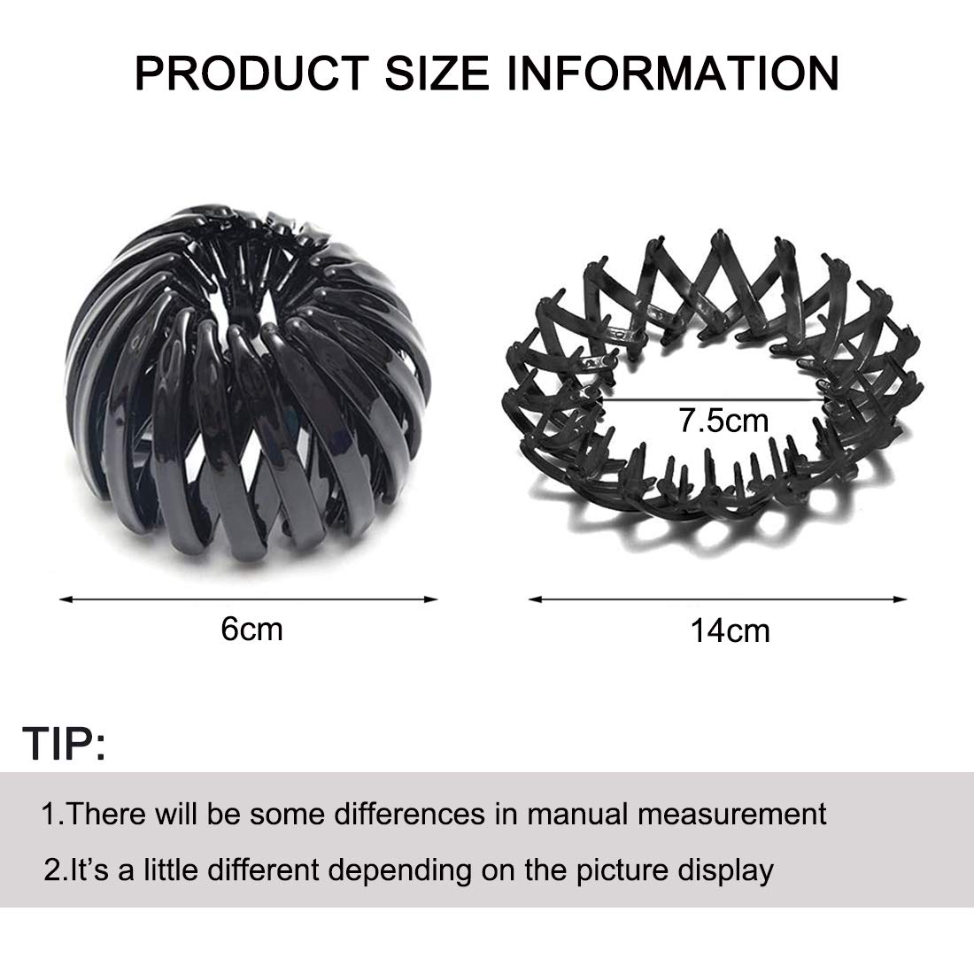 3 Pieces Expandable Ponytail Holder Ponytail Hairpin Curling Birds Nest Hair Clip Vintage Geometric 