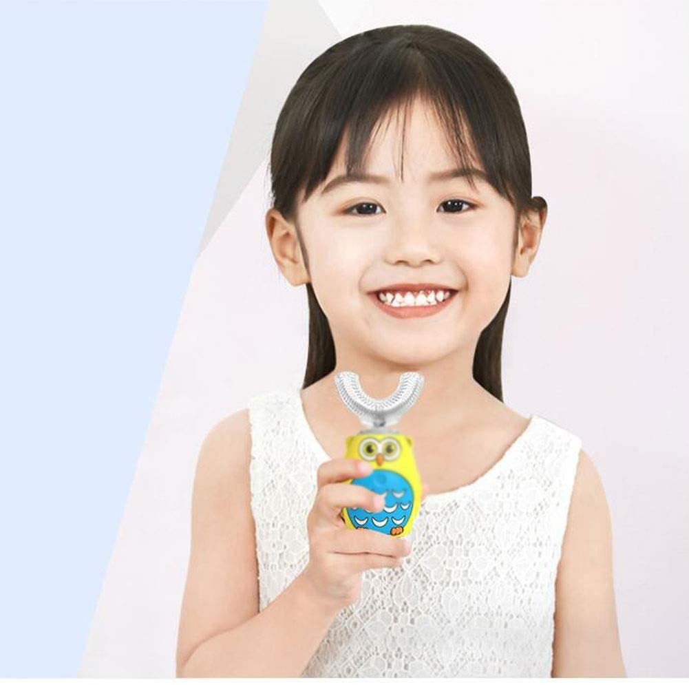WFS Cute U-Shape Kids Ultra Sonic Electric Toothbrushes Automatic Toothbrush IPX7 Waterproof Boys Gi